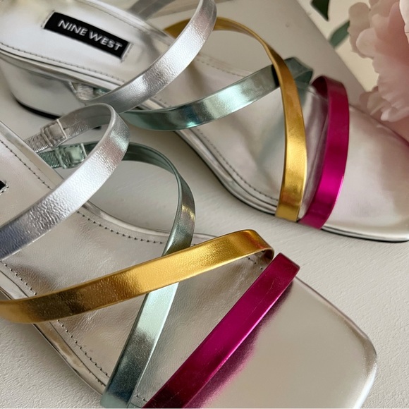 Multi-Color Block Slide Heels - Picture 5 of 8